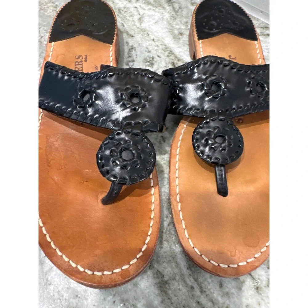 The Willow Jack Rogers Flat Espresso Brown Sandal sz 10 M‎